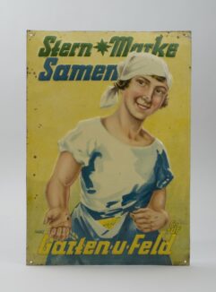 Werbeschild für Stern-Marke Saatgut